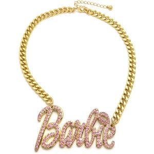 Pink Barbie Pendant 8mm/18" Link Chain w/Extension